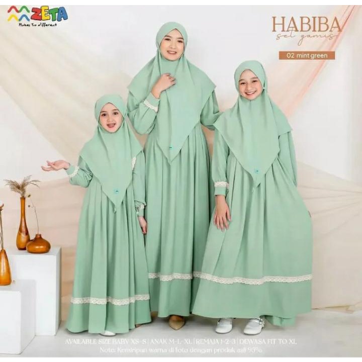 Gamis Couple Habibah/ Gamis Ibu dan Anak/ Gamis Viral 2022