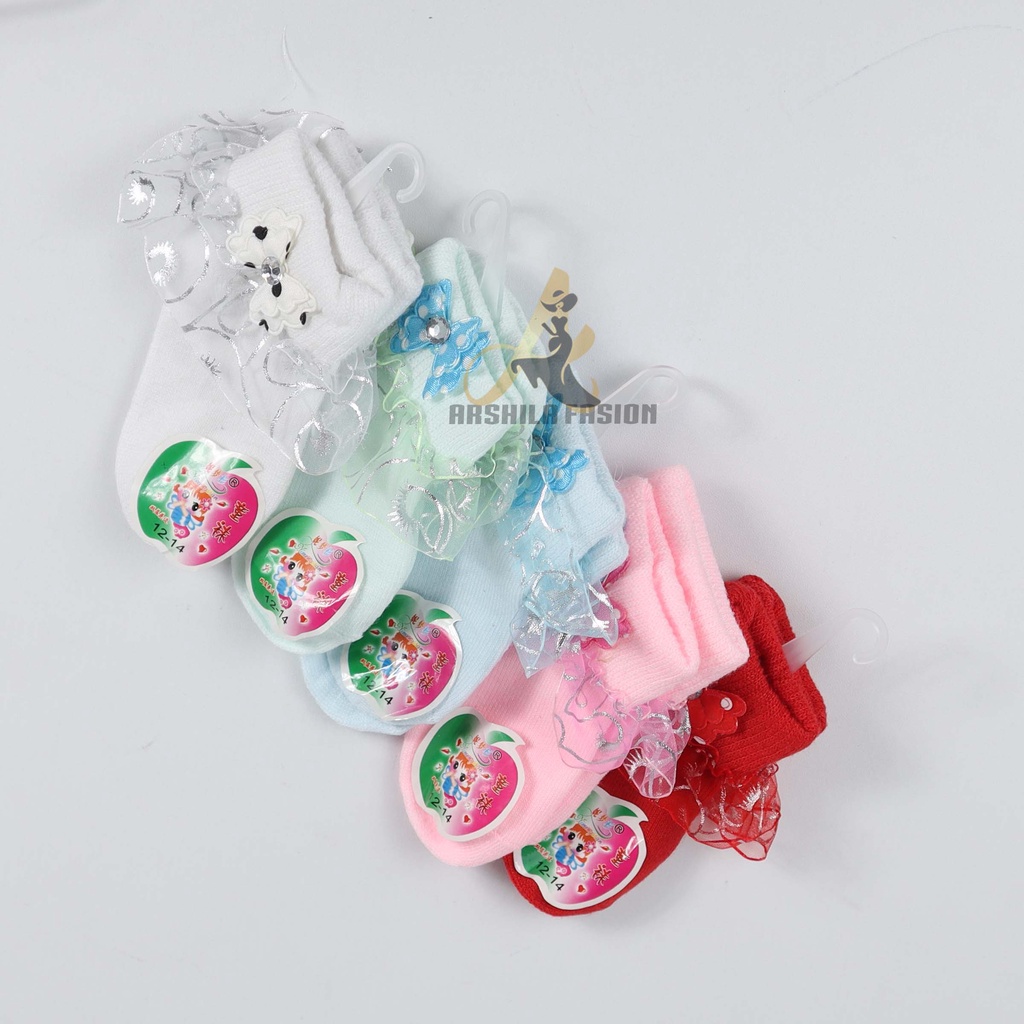 Kaos Kaki Bayi Perempuan Motif Renda 3 In 1 Paket 3 Pcs