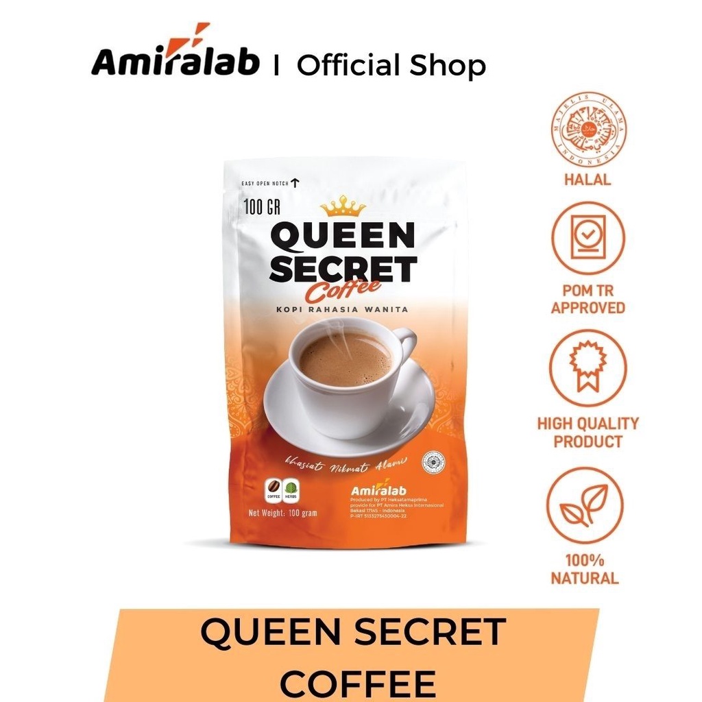 AMIRALAB Queen Secret Coffee Minuman Kopi Herbal Solusi Membantu Kesehatan Wanita 100 Gr