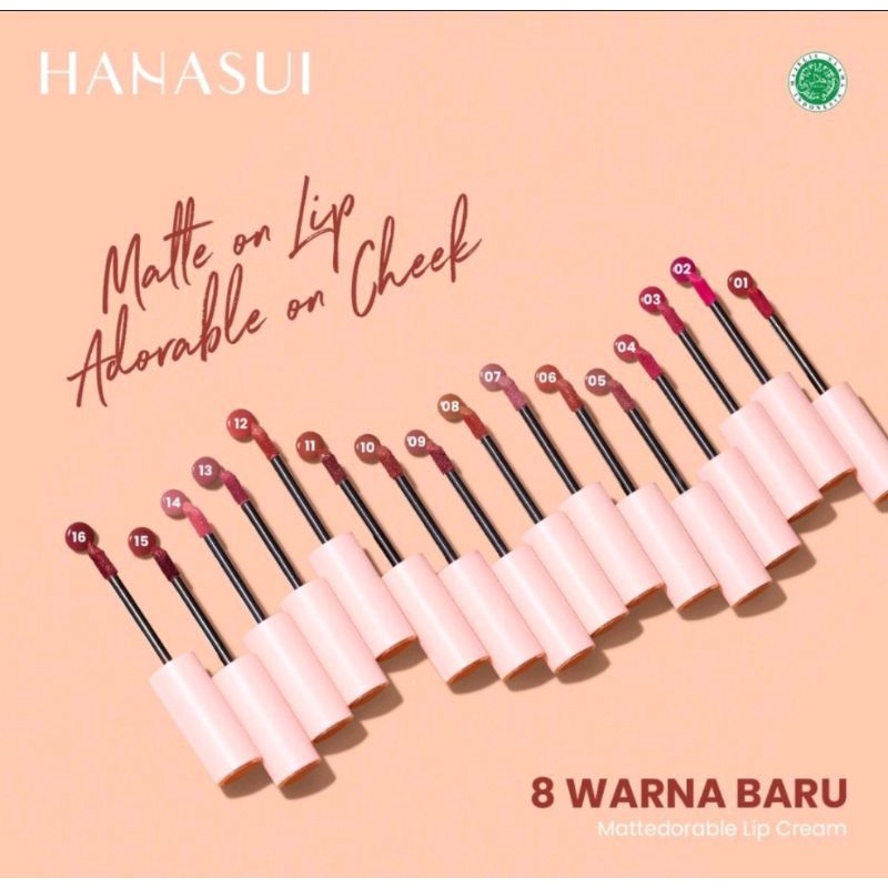 Hanasui Mattedorable Lip Cream Lipstick Cair Mate Hanasui