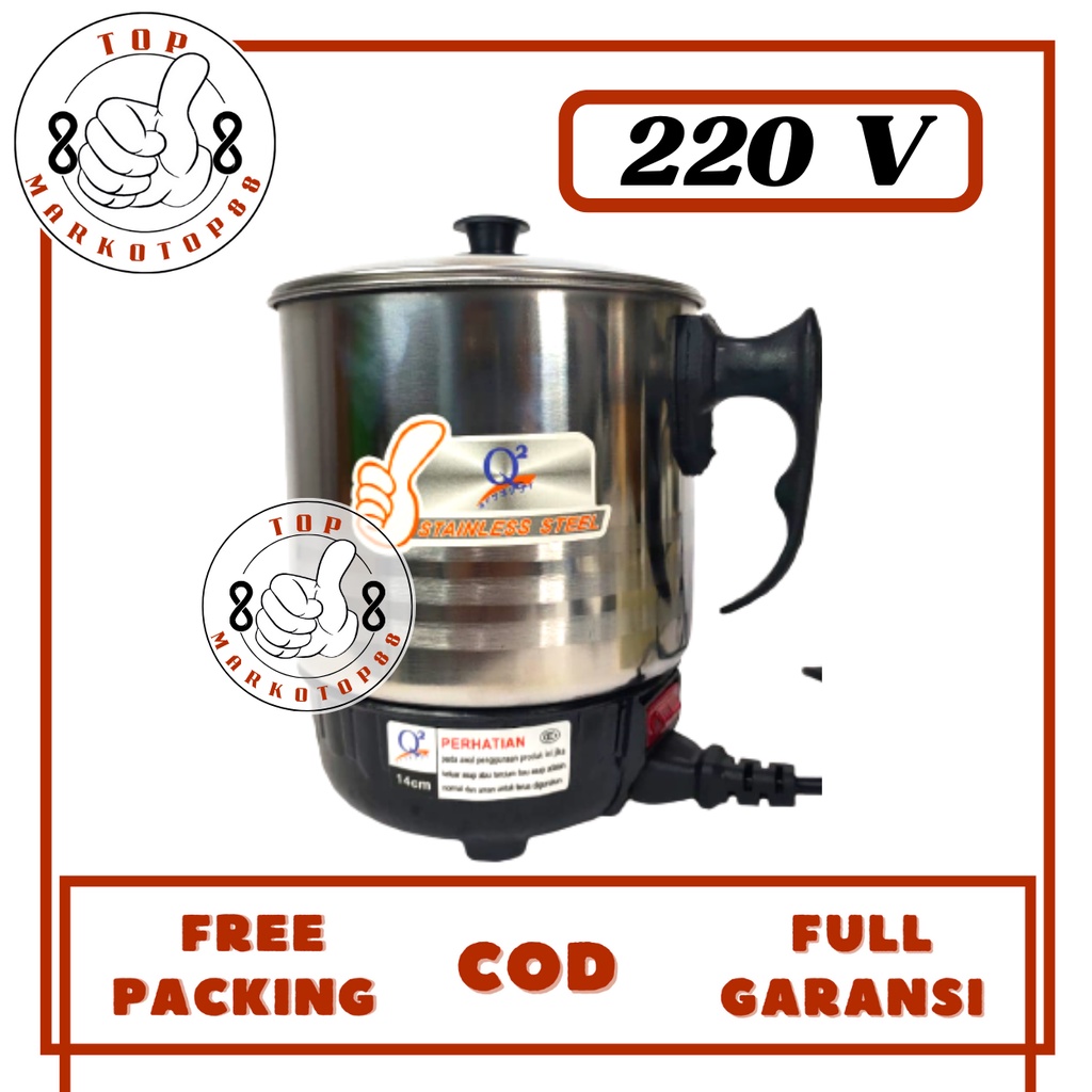 MUG TEKO LISTRIK PEMANAS AIR Q2 8011 SERBAGUNA CERET KETTLE MUG TEKO TERMOS KETEL ALAT PEMANAS PEMAS