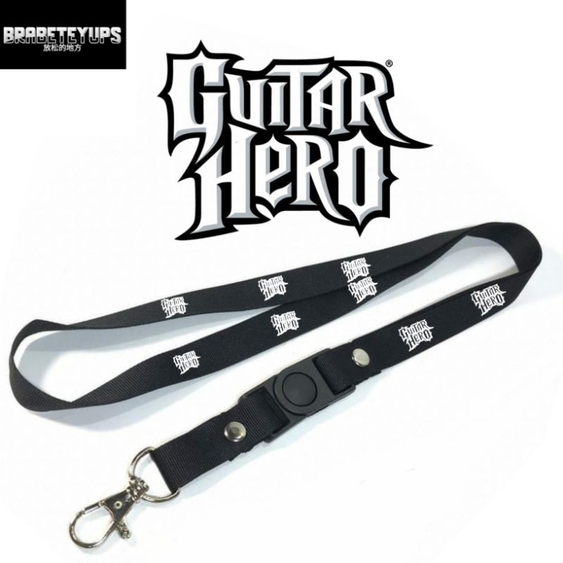 

lanyard GUITAR HERO / tali lanyard GAME gantungan leher name tag id card / pods / brand lokal