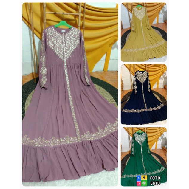abaya ceruty babydoll full bordir