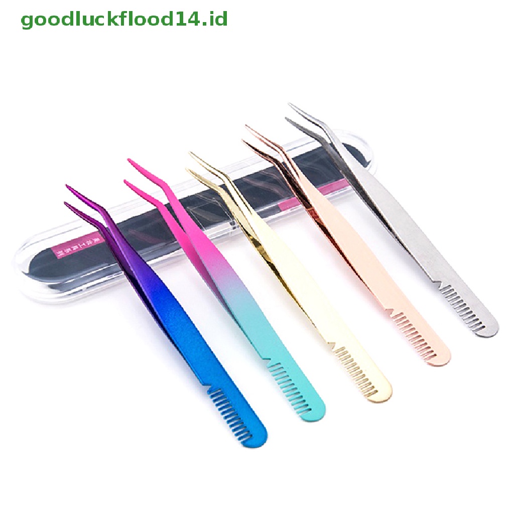 (GOOGFOUR) Pinset Alis Dengan Sisir Bahan Stainless Steel