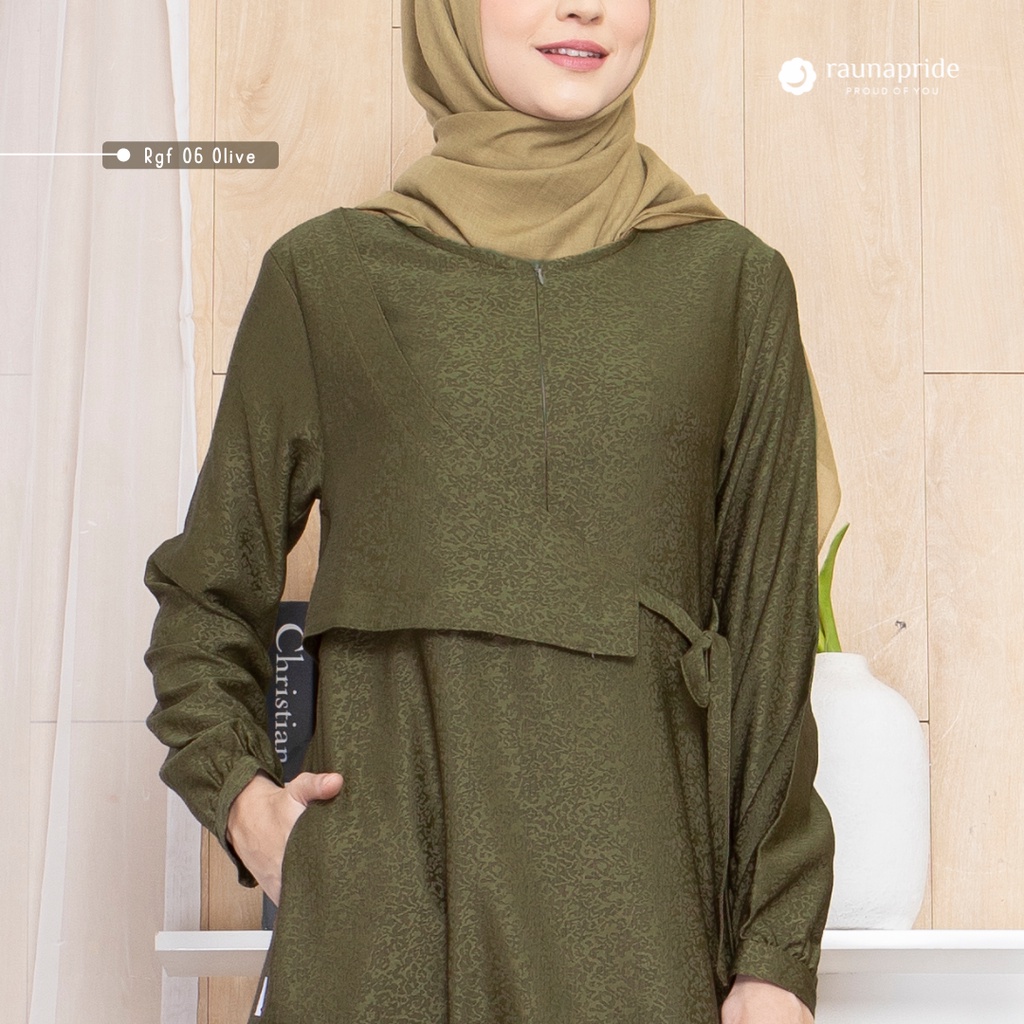 Rauna - Baju Muslim - Sarimbit - Gamis Dewasa 06 Olive-1