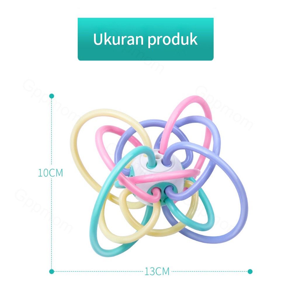 Bola Mantahattan teether bayi / bola tangan gerinda / bola Manhattan / bel tempat tidur bayi mainan / mainan pendidikan / silikon BPA