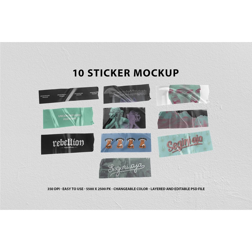 10 Realistic Sticker Mockup