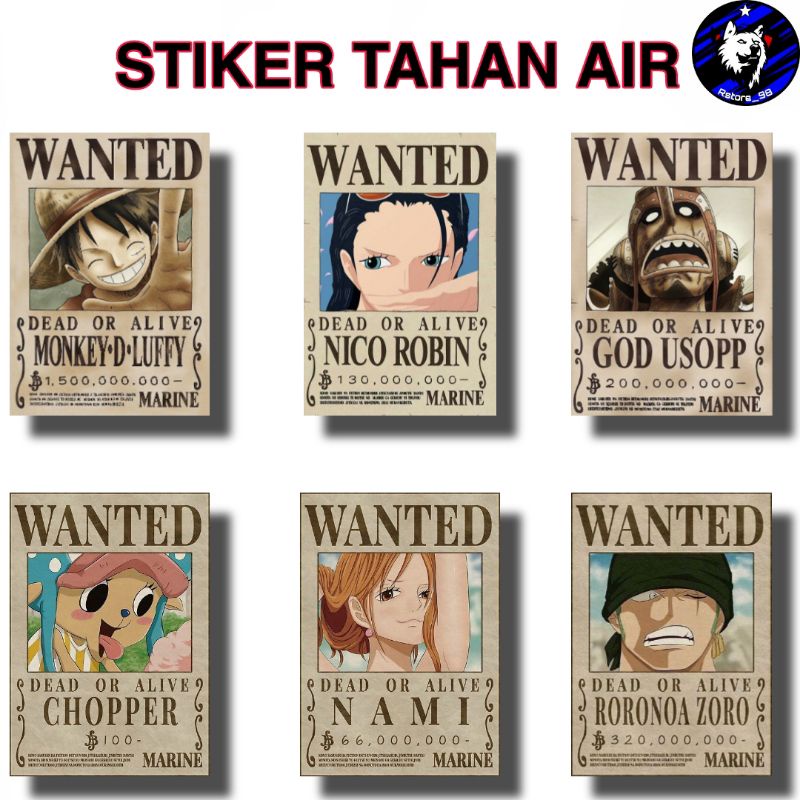 

STICKER STIKER HOLOGRAM WANTED ANIME ONE PIECE