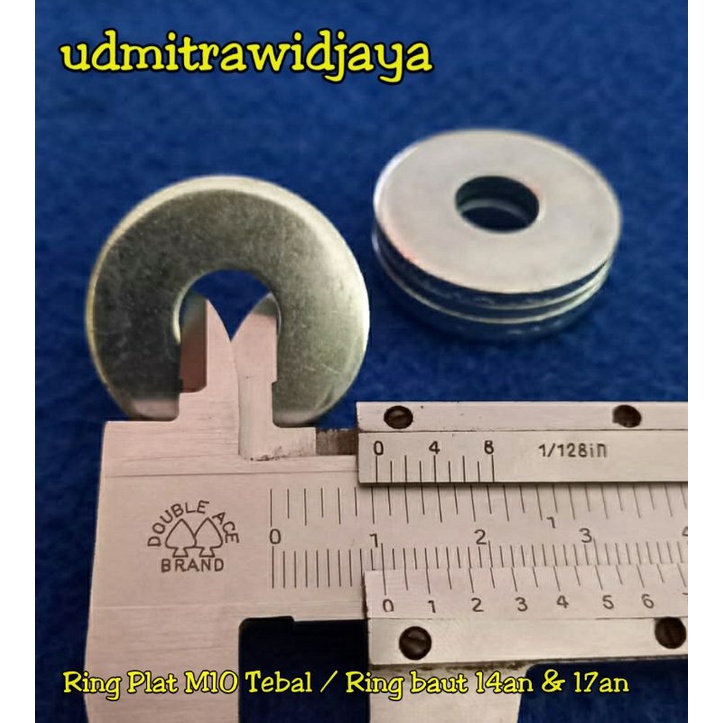 Ring plat galvanis putih TEBAL  M10 / kunci 14 dan 17 an ringplat 17an ring plat tebal M10 lebar 3cm washer plate tebal 2mm ringplat lebar uk 10x20x30mm baut 14an ring tebal baut 14 ring plat galvanis tebal M10 p 1.25 p 1.50