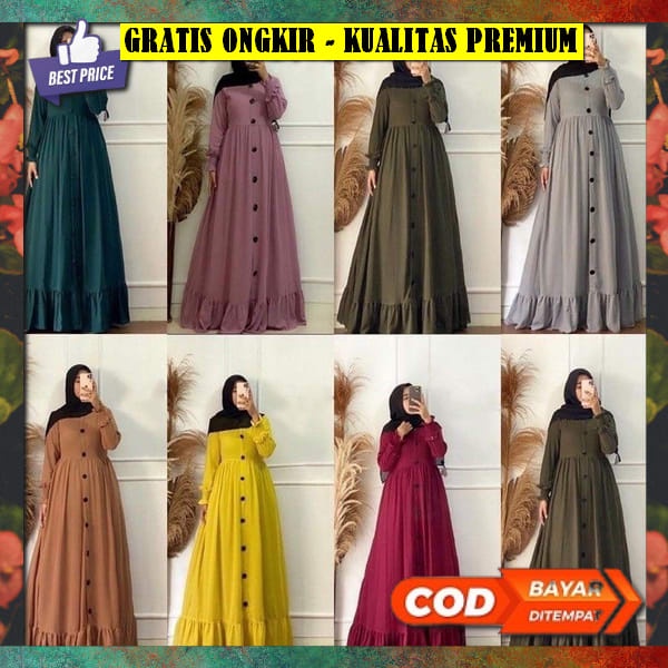 Long Dress Terbaru Dres Korea Fashion Muslim Muslimah Pakaian Muslim Remaja Drees Gsmis Premium Eleg