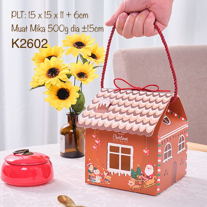 

(5pcs) Kotak Natal K2602| dus Christmas Box| Muat 500g Mika| K26