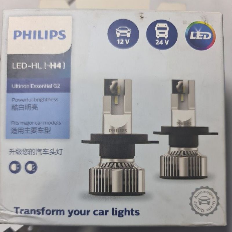 bola lampu mobil philips LED H4 ultinon essential G2 12-24V 21W