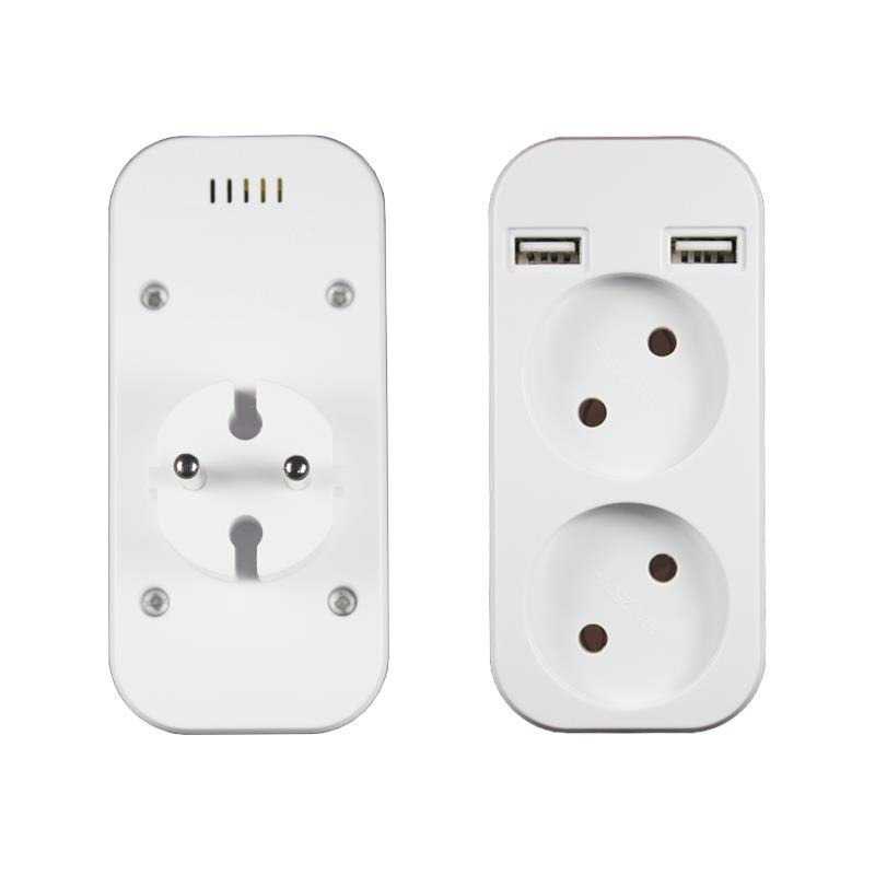 TD - SKT Wallpad Stop Kontak Listrik 2 EU Plug + 2 USB Port - CX89