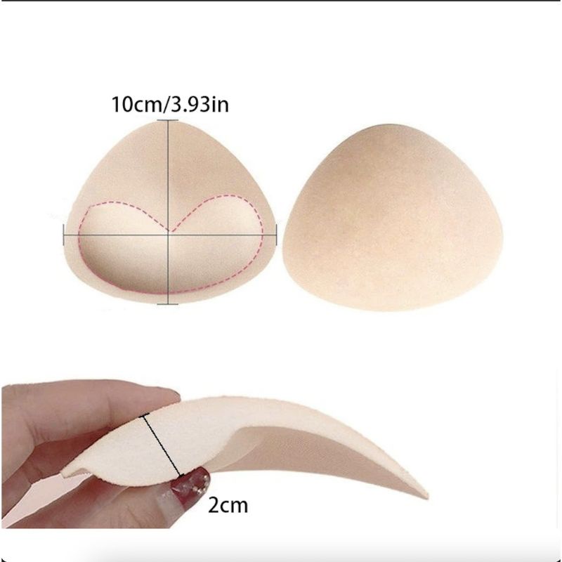 1 Pasang Spons Bra Pembesar Payudara Lembut / Bra Push Up Removeable Bra Pads Push Up Breast Bikini Padding