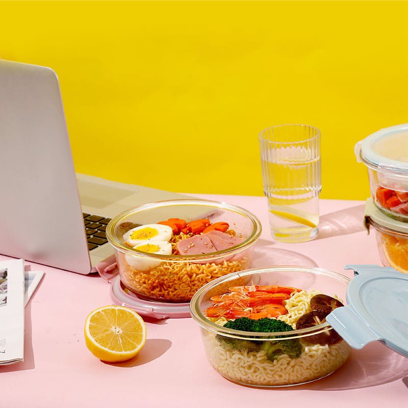 PROMO BL-4 Mangkuk Kaca Tutup Elegant Dessert Soup Pudding Bowl with Lid Mangkok Tutup Lunch Box Food Mangkuk Kaca Tutup Plastik Souvenir Sutera99