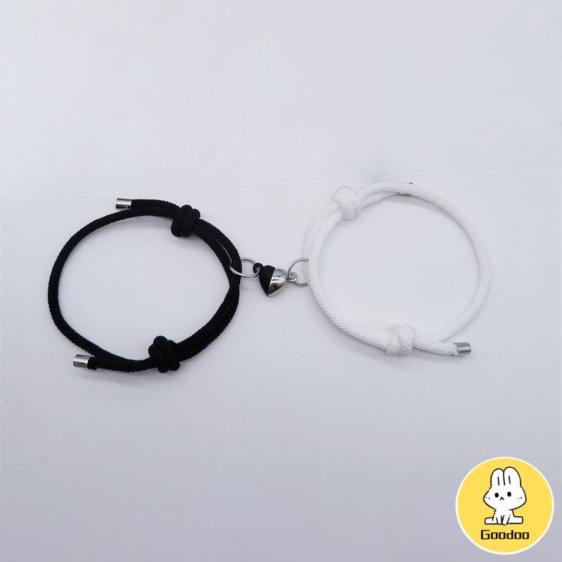 2 Pcs Pasangan Gelang Magnet Adjustable Pesona Gelang Cinta Aksesoris Fashion Hadiah -Doo