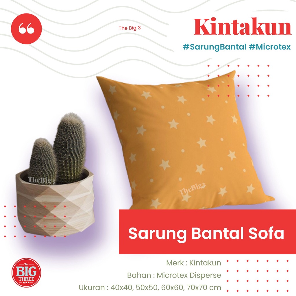 Kintakun Home Sarung Bantal Sofa 40x40 / 50x50 / 60x60 / 70x70 - Anchor Choco Limar Berry Dante Dark Brown Canyon Clay Serenity Pink Icing Hexapik Cloudstar TBT