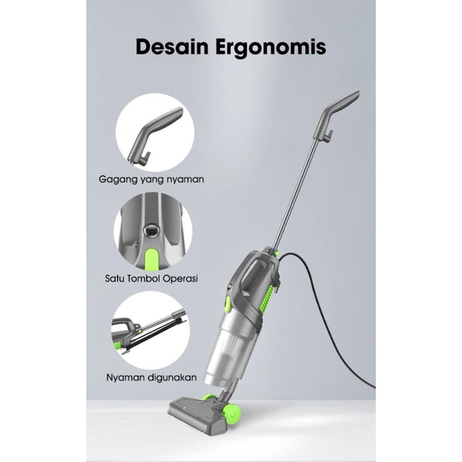 Samono Vacuum Cleaner 4 Filterasi Multifngsi Daya Hisap Kuat Vakum Debu dan Tungau 2in1 SW-VCG14 Abu-abu