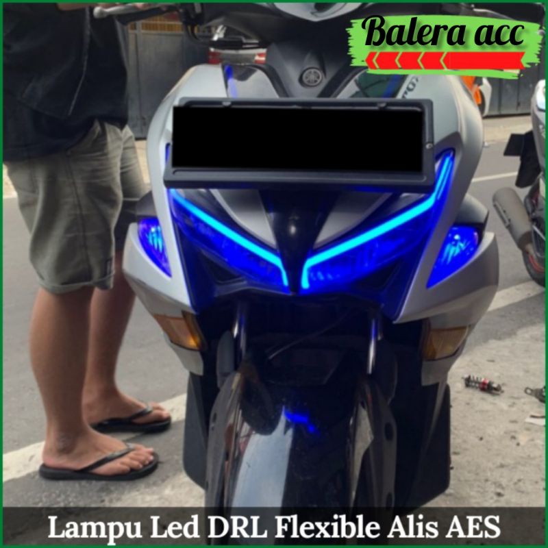 Lampu Led Alis DRL Flexible Merk AES Untuk PCX ADV Nmax Aerox Vario Mx R15 R25 Scoopy Beat Lexi Dll