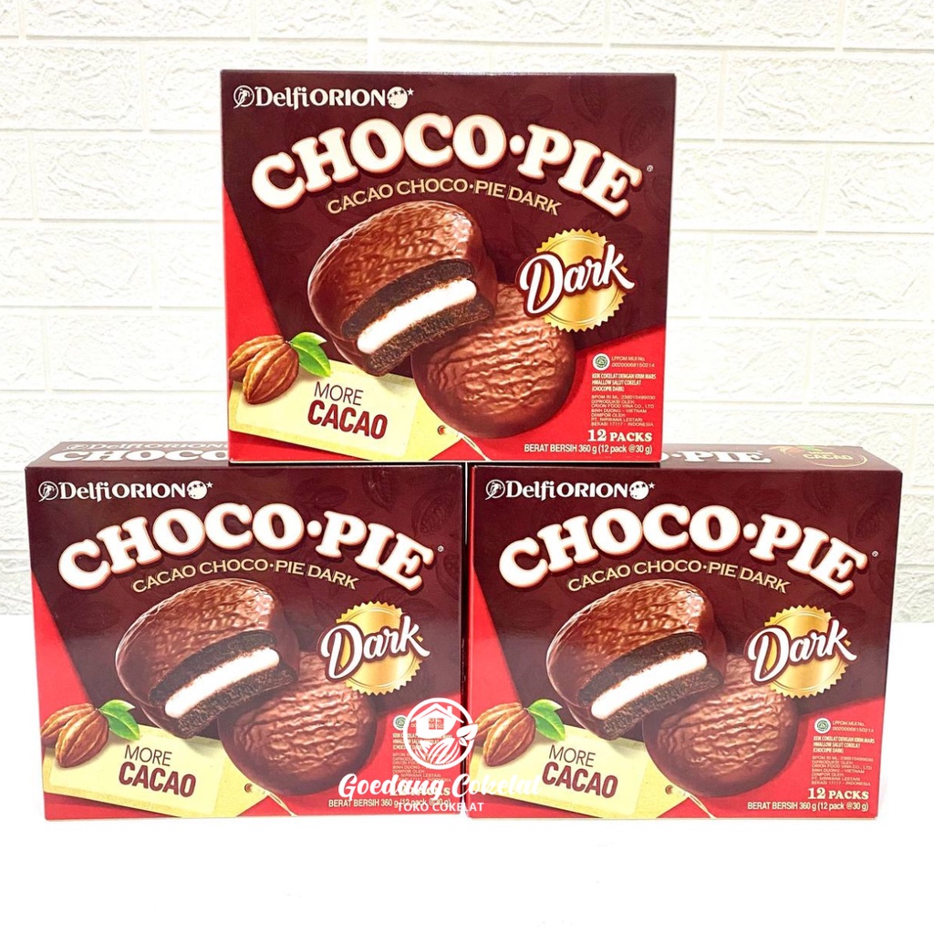 

Delfi Orion Choco Pie Cacao Chocopie Dark 360 gr (12 pcs x 30 gr)