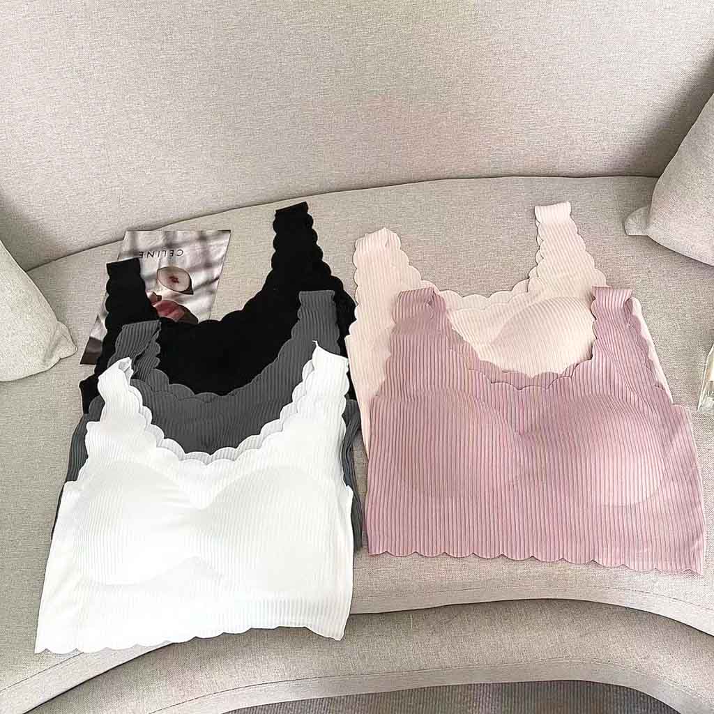 BEE - Sport Bra Wanita Bra Round Neck Bra Lace dengan Pad Busa Untuk Yoga 688