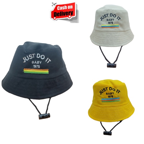 Bucket Hat Tali Anak Just Do It / Bucket Tali Anak Bordir Just Do It Laki Perempuan Kualitas Premium