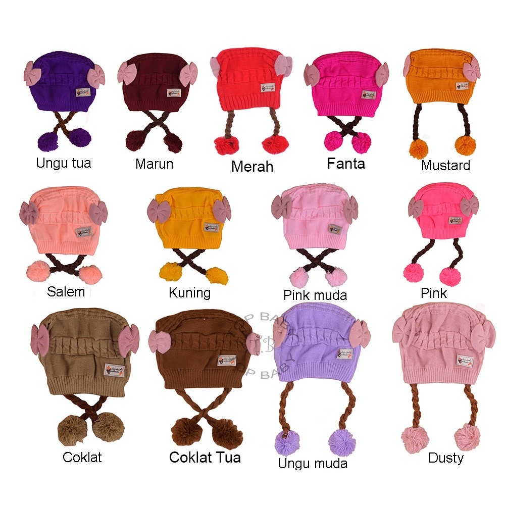 Topi Bayi Anak Rajut Kepang - 4667