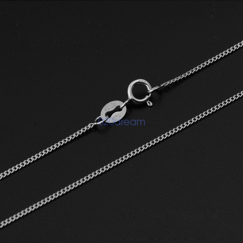 Kalung Rantai sterling silver 925 100% Panjang 1.2MM Ukuran 40-60cm Untuk Wanita