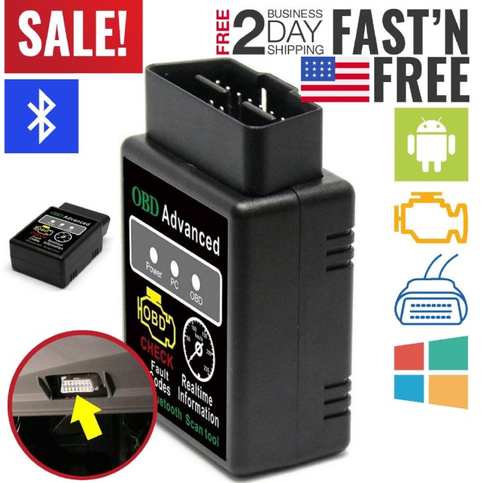 Elm 327 Alat Scanner Diagnostik OBD2 dengan Bluetooth untuk Mobil