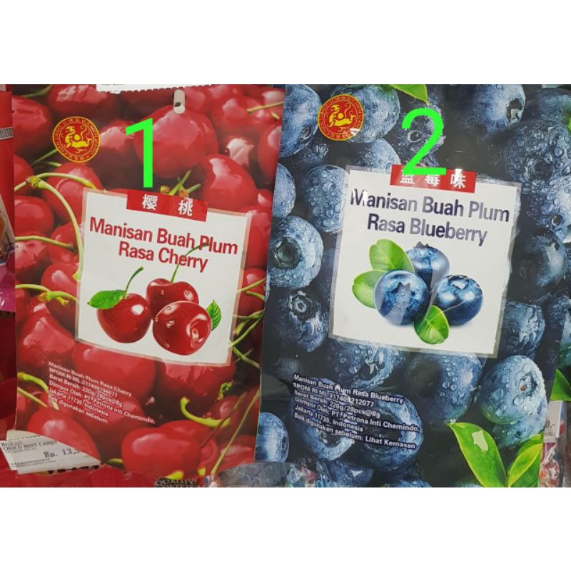 

manisan buah plum rasa Cherry/blueberry