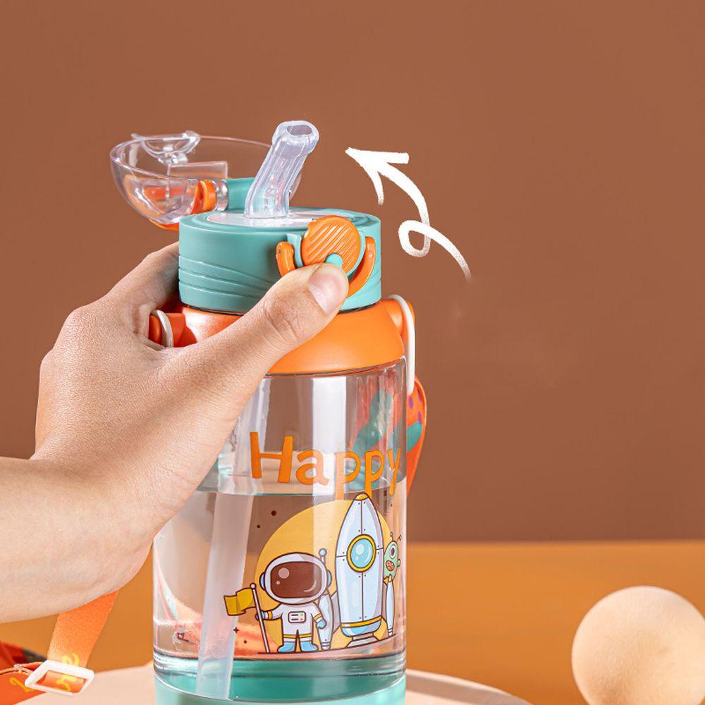 Needway Cangkir Air Anak Kreatif 700ml Botol Air Transparan Kartun Astronot Makan Luar Ruangan Sippy Cup