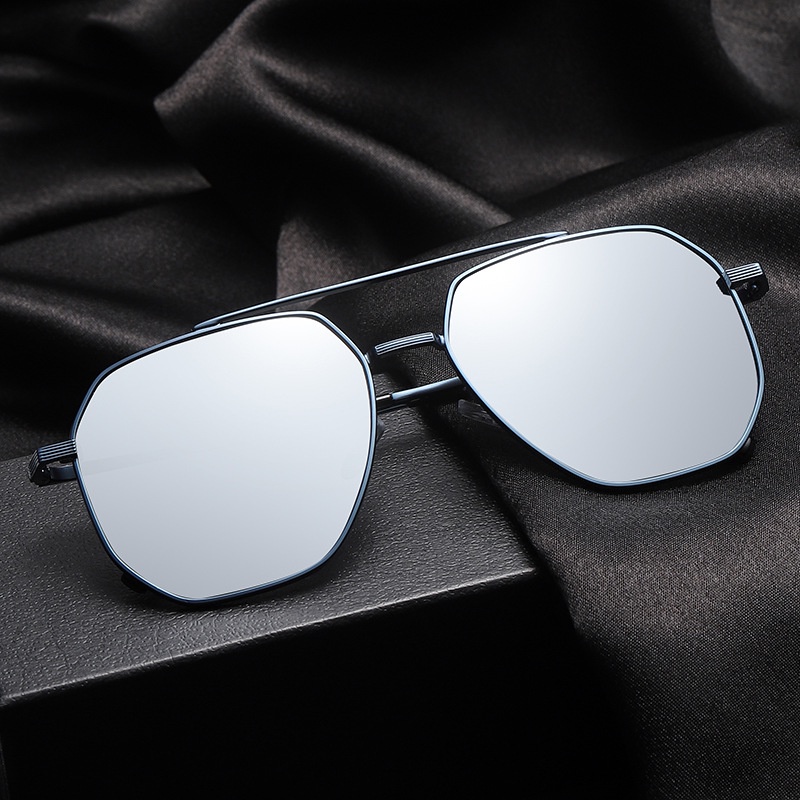 Kacamata Hitam Polarized Poligonal Double Nose Bridge Untuk Pria