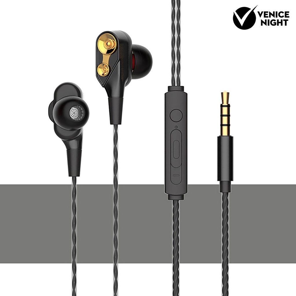 (VNEP) (Berkabel) Earphone In ear Heavy Bass Dengan Kabel Coil Ganda + Jack 3.5mm Untuk Handphone