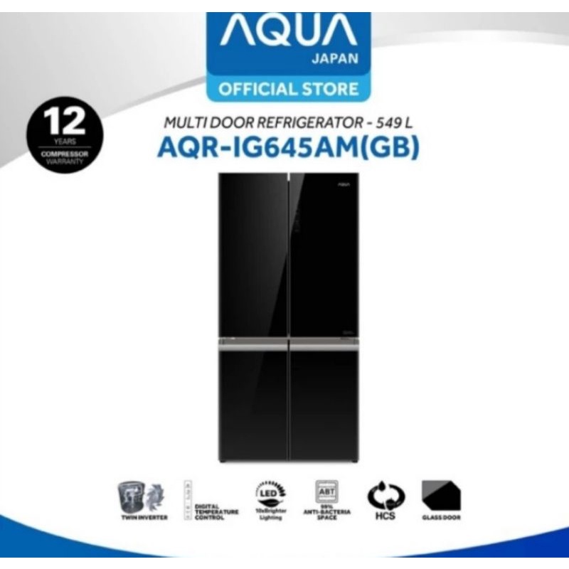 Kulkas Multi Door AQUA AQR-IG645AM-GB | Side by side AQRIG645 4 pintu