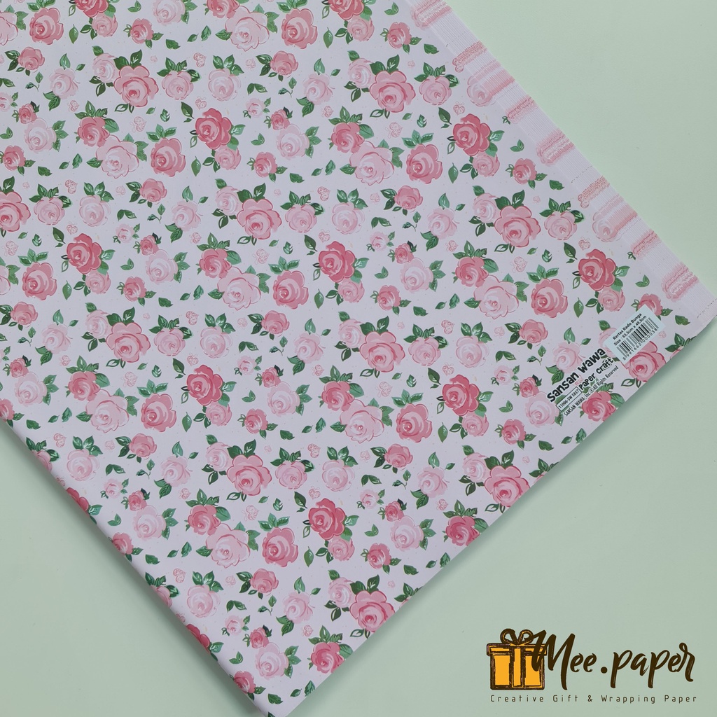 Jual Kertas Kado Sansan Wawa Motif Flower White Rose Pink Bungkus Wrapping Paper Shopee 4186