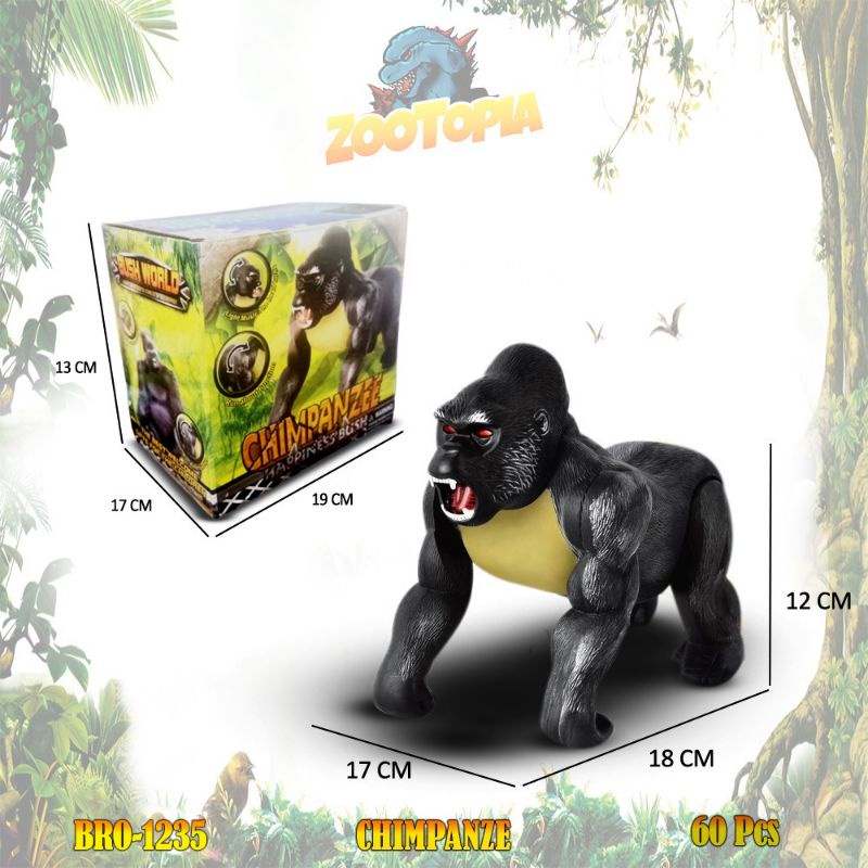 KingKong Gorilla Gorila Hewan Binatang Baterai Mainan
