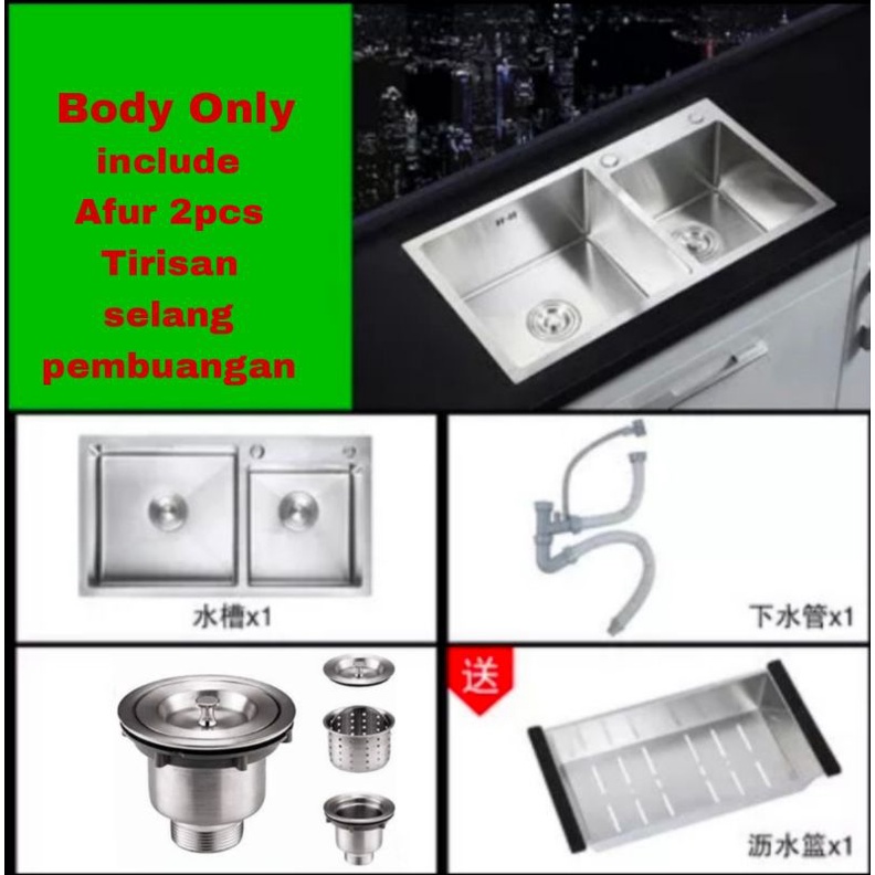 Paket Kitchen sink 8245 by Bolzano Bak cuci piring stainless sus 304