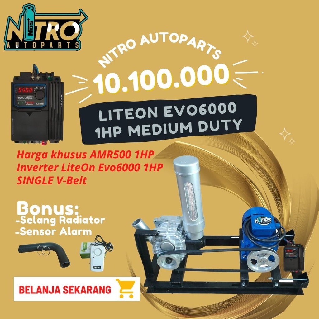 Blower Supercharger Amr500 dinamo 1hp Rpm1400 + Inverter LiteOn 1hp Evo6000