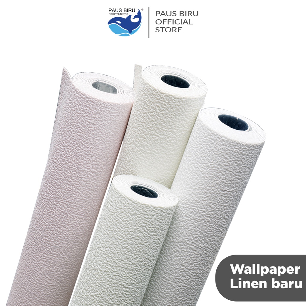 Paus Biru - Wallpaper foam Linen Roll Wallpaper Dinding form Dekorasi Kamar Kelas atas / wallpaper coral