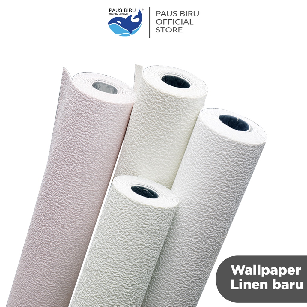 Paus Biru - Wallpaper Dinding Linen Roll Wallpaper foam Dekorasi Kamar wallpaper coral A12