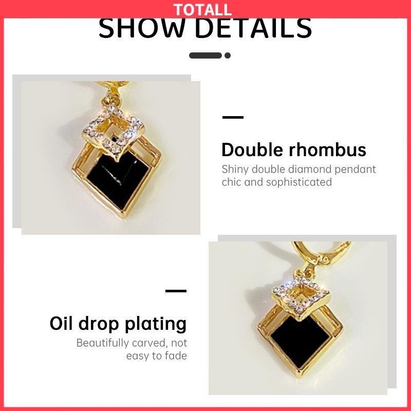 COD Rhombus bentuk minyak Drop anting-anting modis anting-anting High-end-Totall