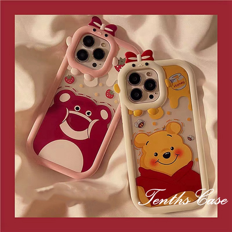 Oppo A78 A17 A17k A57 A77s A76 A96 A16 A16s A15 A15s A74 A54 A95 A94 A92 A52 A72 A5s A12 A3s A12e A53 A5 A9 2020 Reno 7Z6Z 5Z 6 5Strawberry Bear Casing Pelindung Lembut