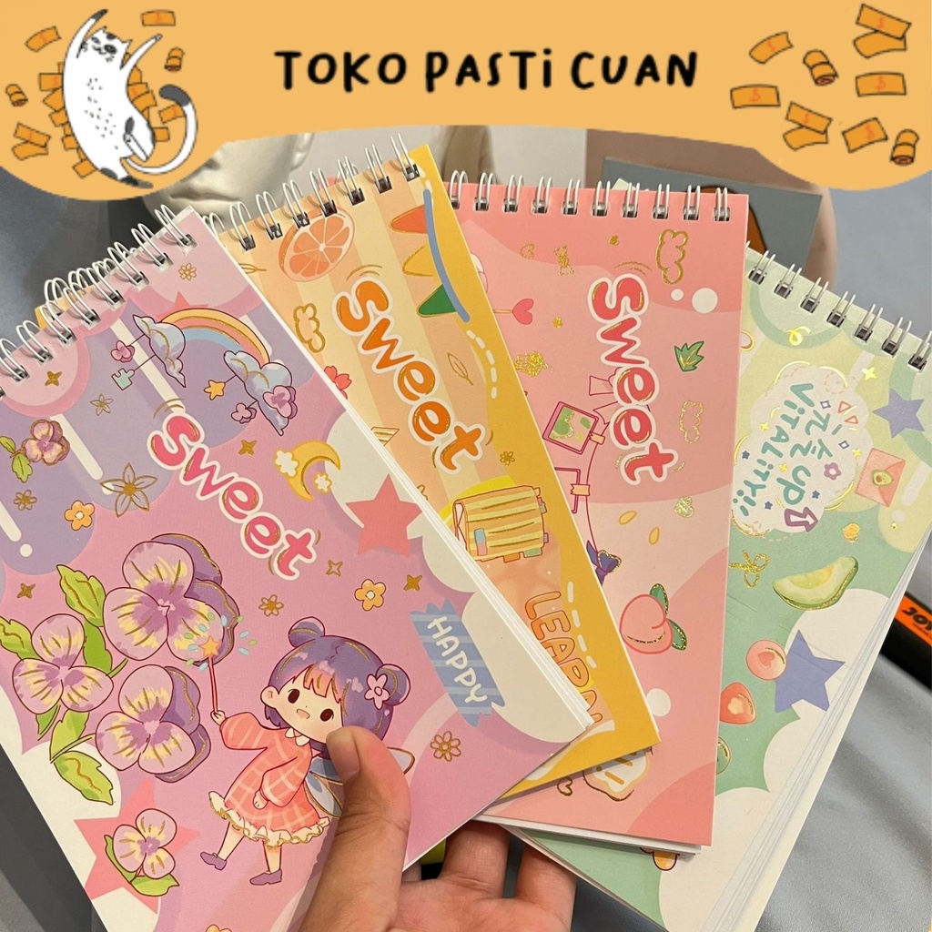

buku spiral isi full sticker senmu karakter cewe senmu sticker lucu imut lakban keren elegan fancy atk imut bisa COD termurah import
