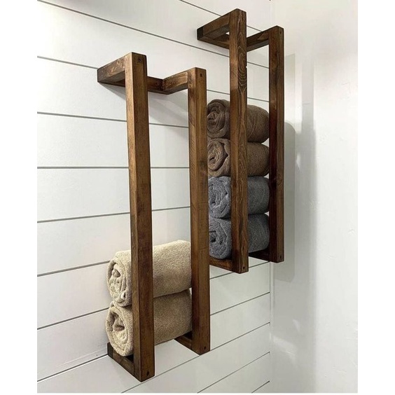 Rak Handuk Modern Kayu Jati