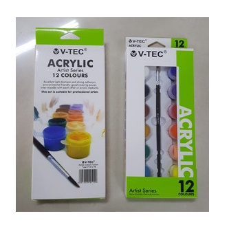 

V-tec Acrylic VT-512TB Set 12 Colour Cat Akrilik Lukis Warna 12x5 ml