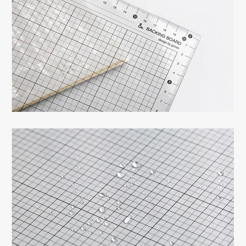 Lanfy Papan Penggaris Tahan Air Tahan Lama Reuseable Drafting Perlengkapan Ukur Alat Tulis Siswa Transparan Sekolah Alas Tulisan