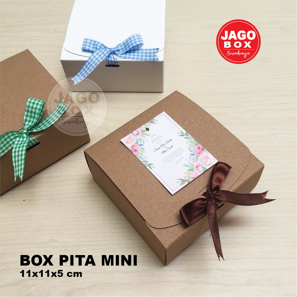 KOTAK / BOX GIFT / HADIAH SOUVENIR PITA MINI KRAFT 11x11x5 cm