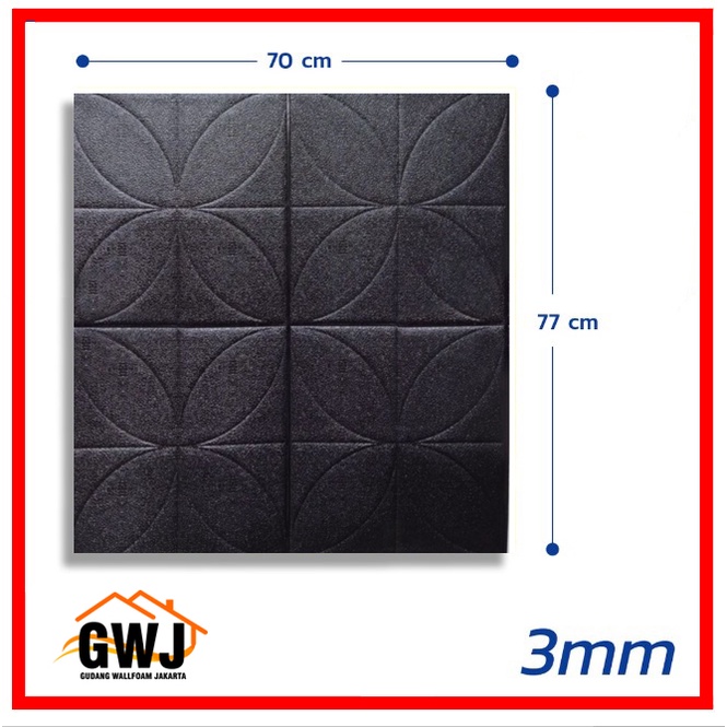 Wallpaper 3D motif Bunga Kawung 70x77cm