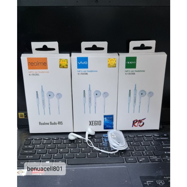 Handsfree headset earphone branded Ori copotan  (Model R15)