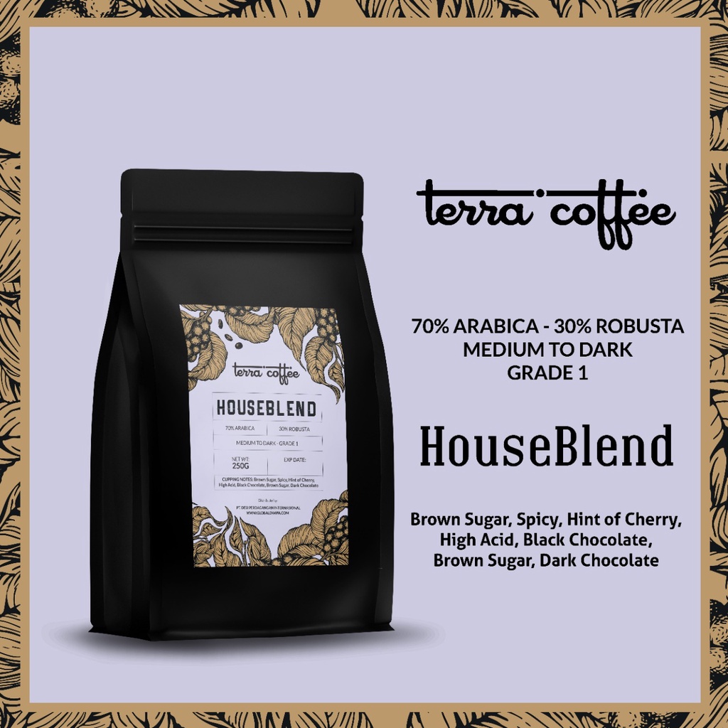 

House Blend Espresso Es Kopi Susu Gold 250 Gram 70% Arabica 30% Robusta